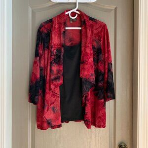 boho tie-dye 2-in-1 blouse paisley 1X